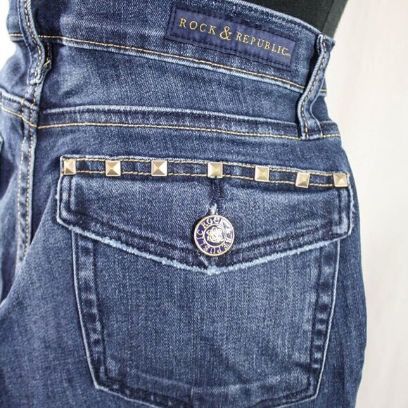 Rock & Republic Kendall Jeans Cropped Studded Size 6 - Picture 4 of 5